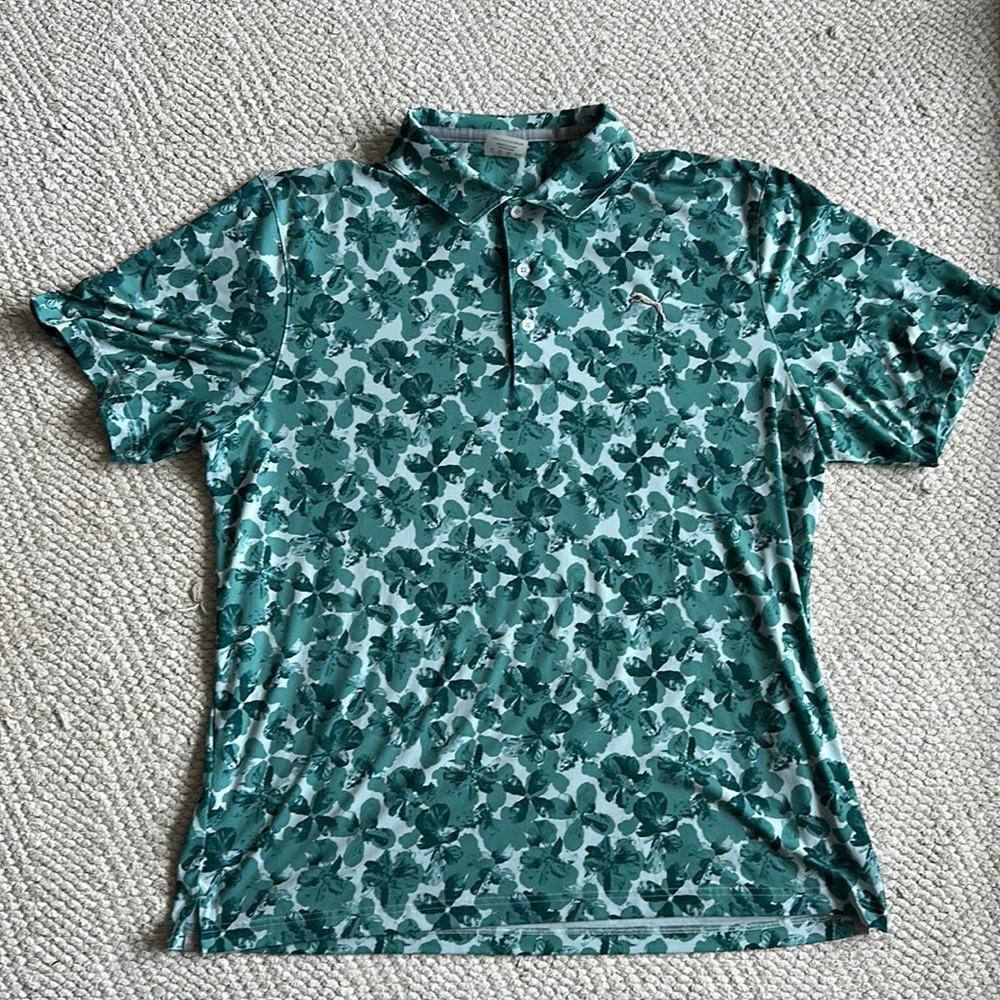 Puma Hawaiian Print Golf Shirt- XL